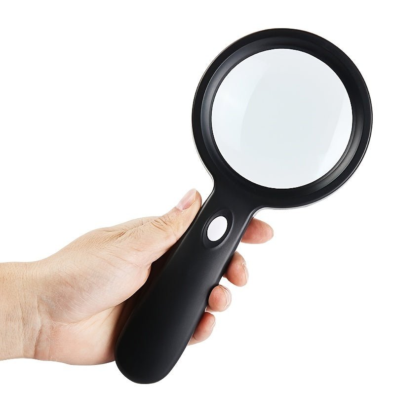 10x Handheld LED Magnifying Glass with Ergonomic Handle and Built-In Light