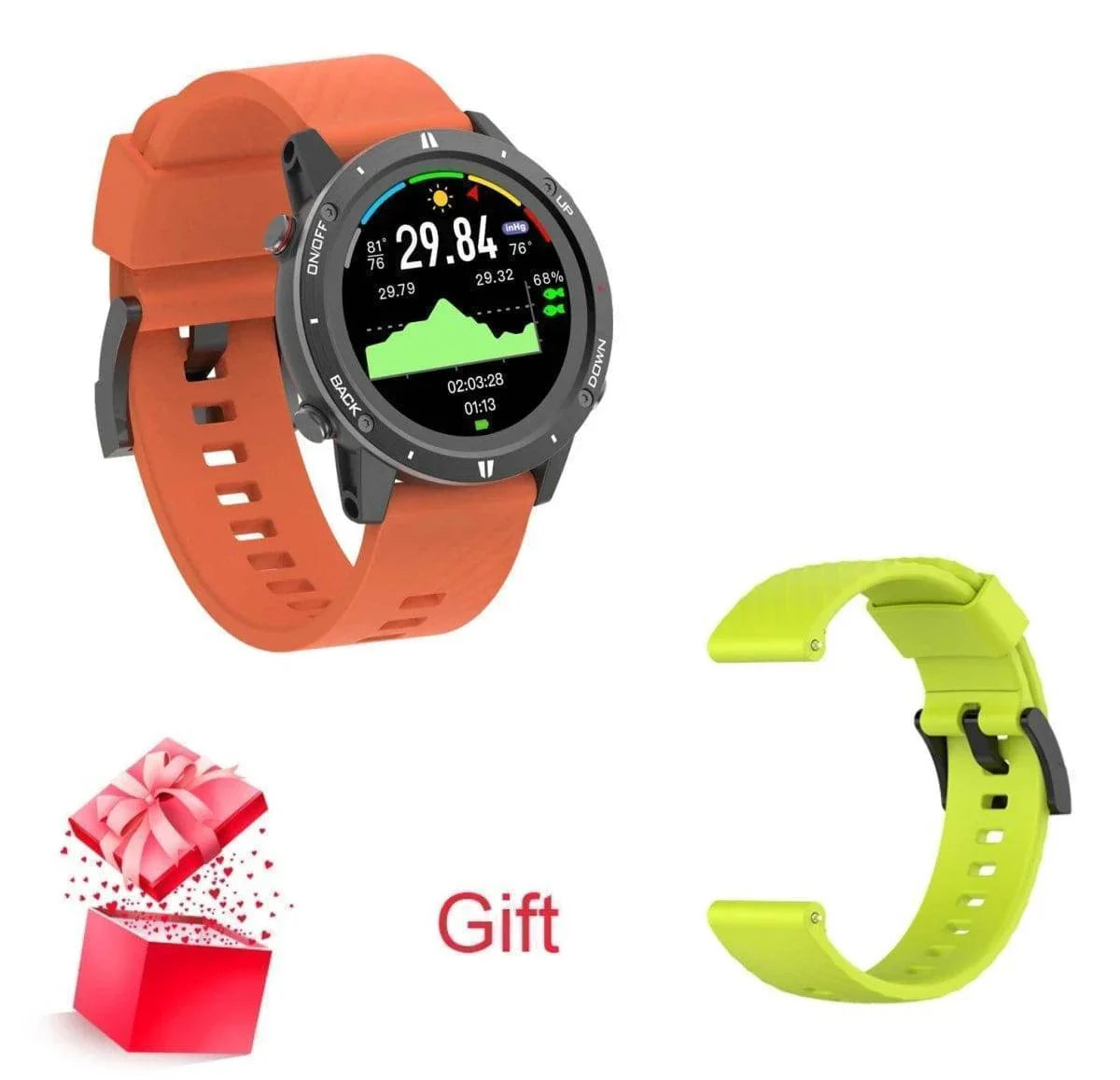 Adults' Outdoor GPS Sports Smartwatch with Heart Rate Monitor & Altimeter