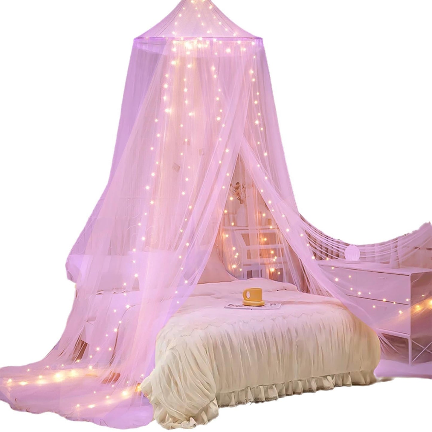 Canopy Bed Tent with LED Lights
