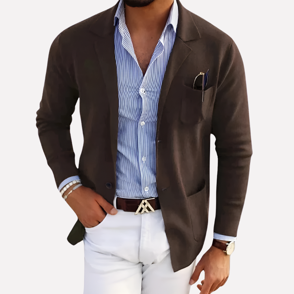 Davy | Men's Knit Blazer with Lapel Collar
