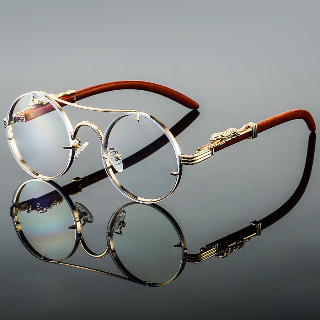 Davy | Round Sunglasses with Animal Detail