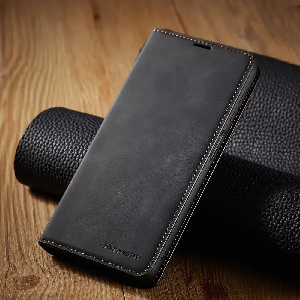 Davy | Samsung Case: Magnetic Leather Bag for Stylish Protection
