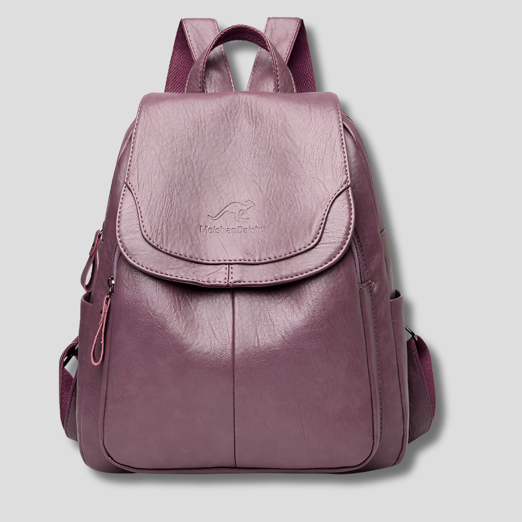 Davy | Women's Anti-Theft Leather Backpack with Embossed Design