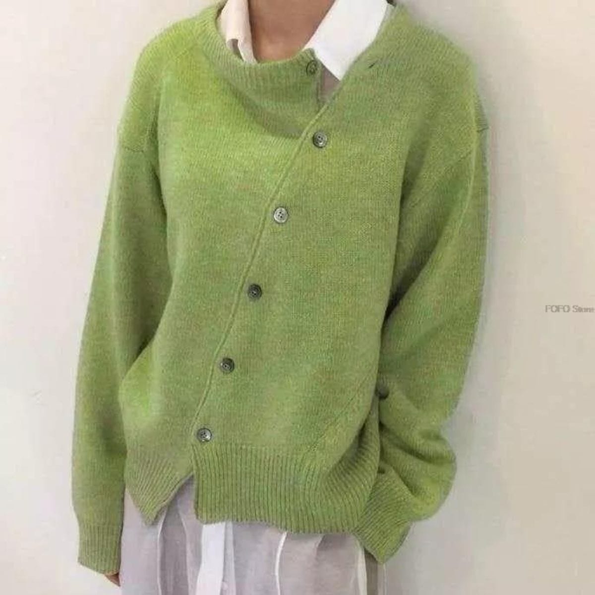 Davy | Women's Asymmetrical Button Cardigan Sweater