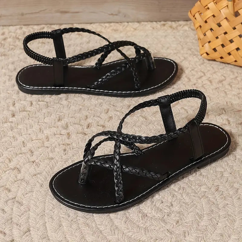 Davy | Women's Flat Sandals With Braided Straps