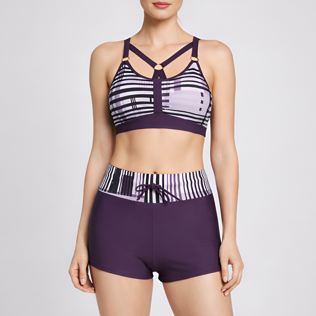 Davy | Women's Two-Piece Bikini Shorts Set with Strappy Detail