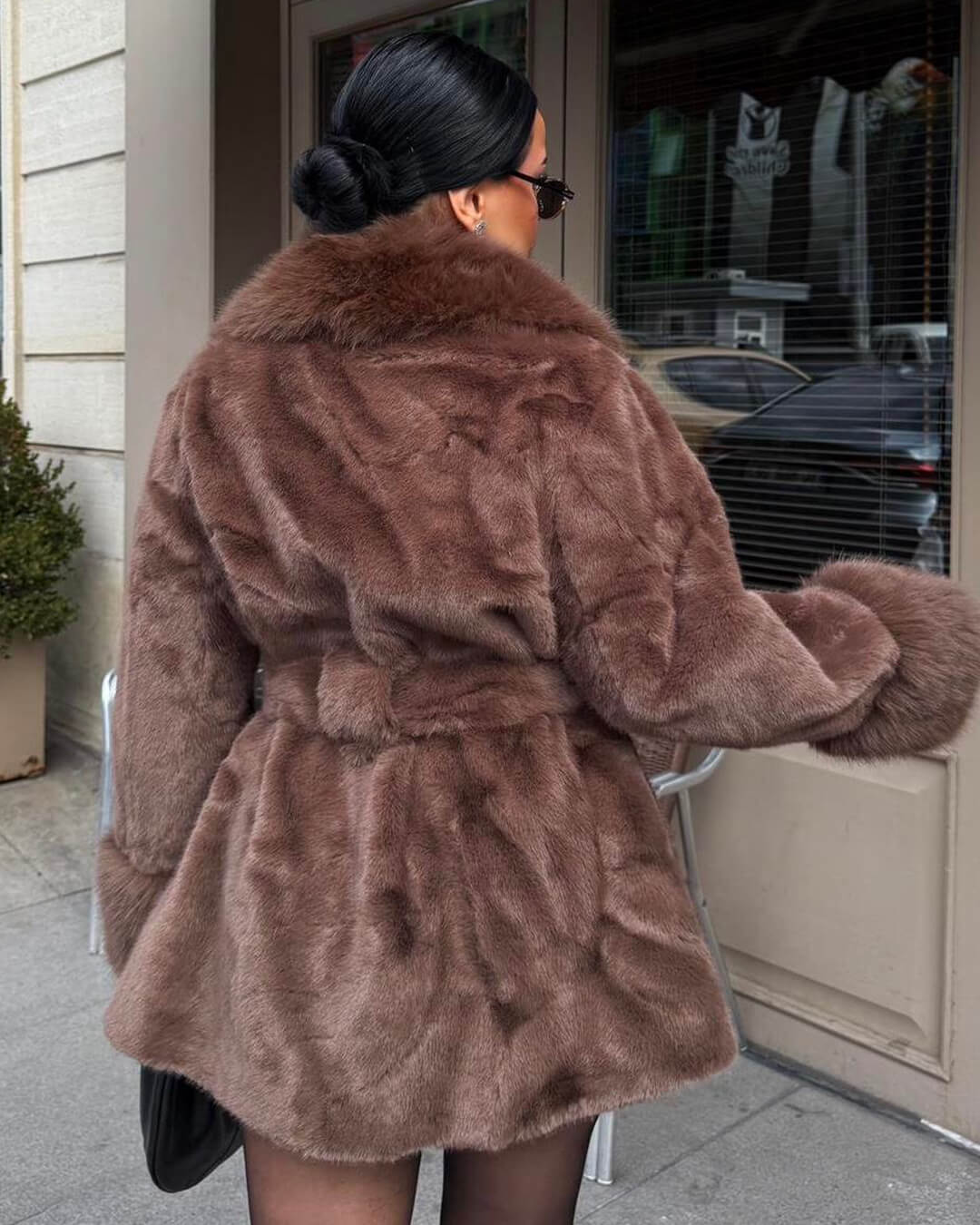 Faux Fur Trim Coat