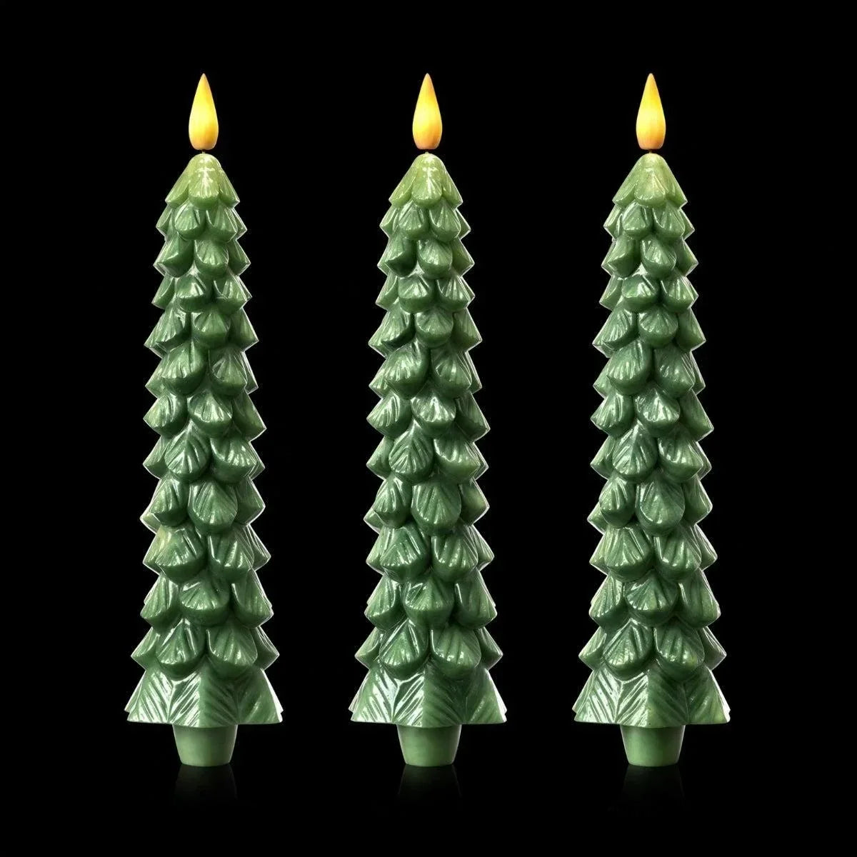 Flameless Christmas Candles with Flickering LED Light and Remote Control Timer