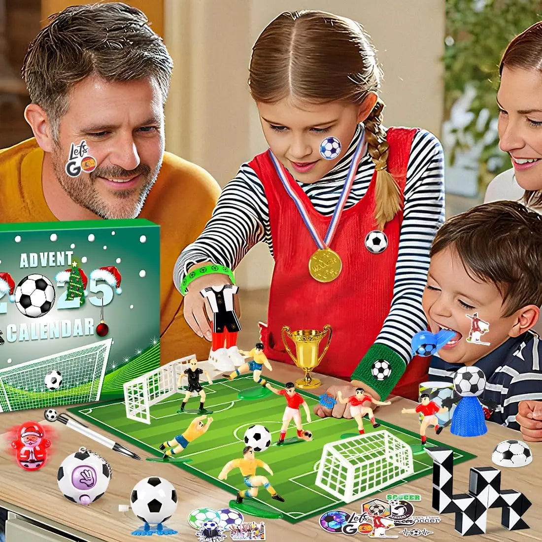 Football-Themed Advent Calendar for Kids with 24 Football Accessories and Surprises