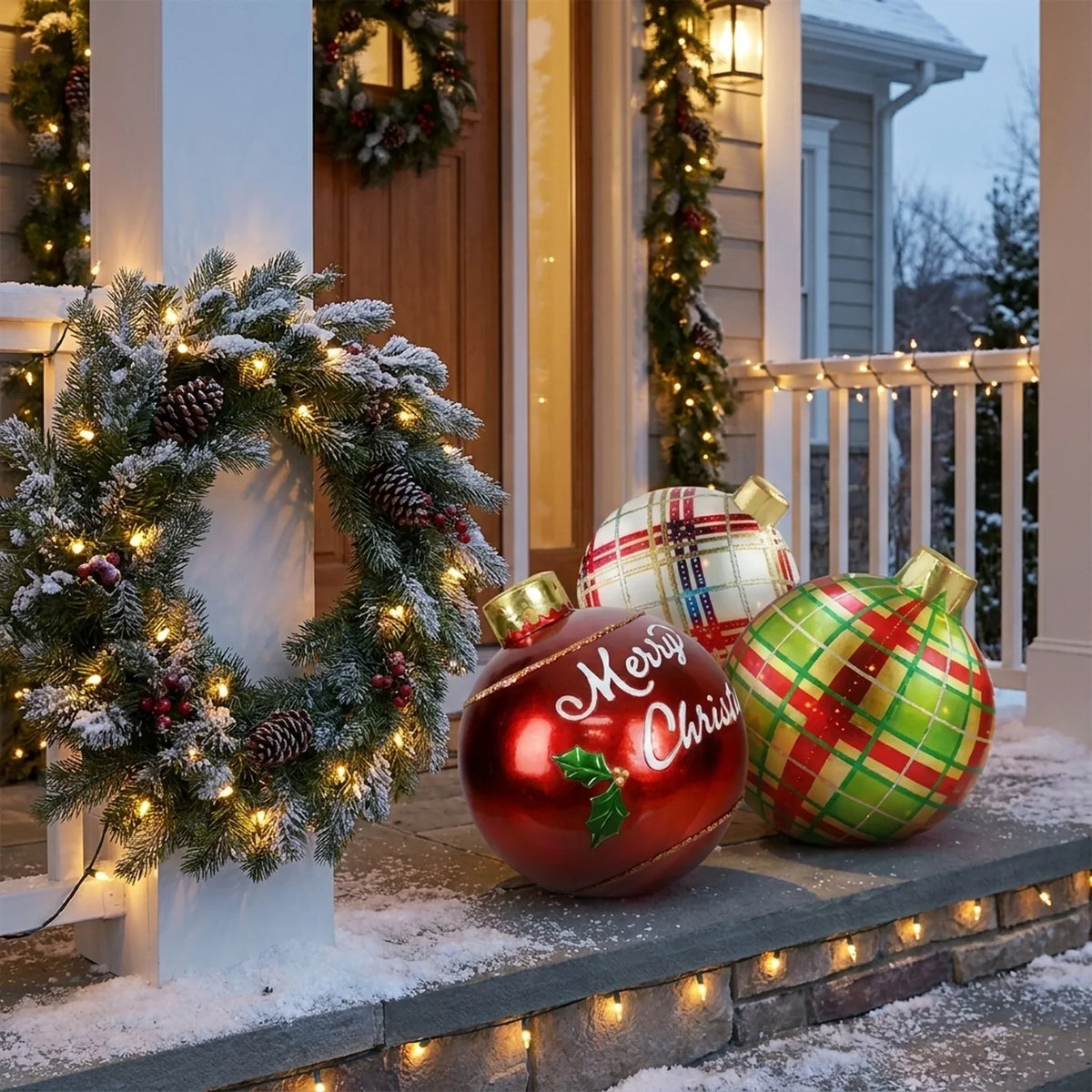 Giant Inflatable Ornament Ball for Outdoor Holiday Displays