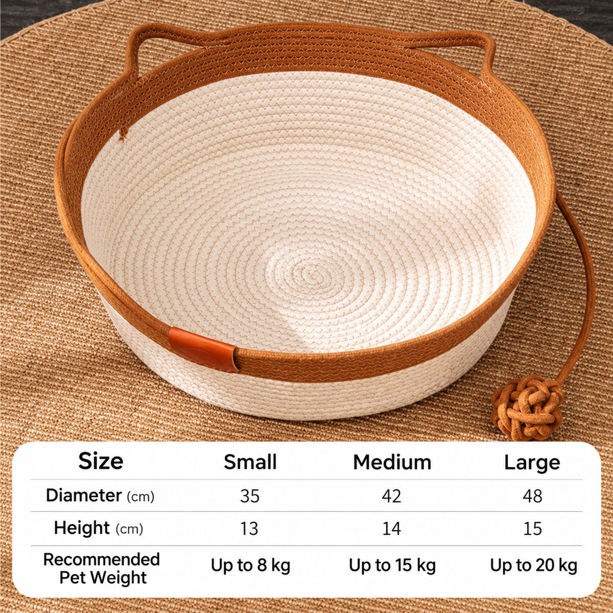 Hand-Woven Cotton Rope Cat Bed