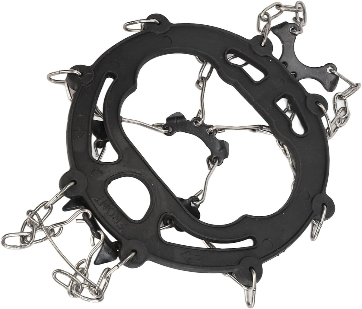 Ice Cleats with Chains & 16 Steel Spikes - Anti-Slip Shoe Grips