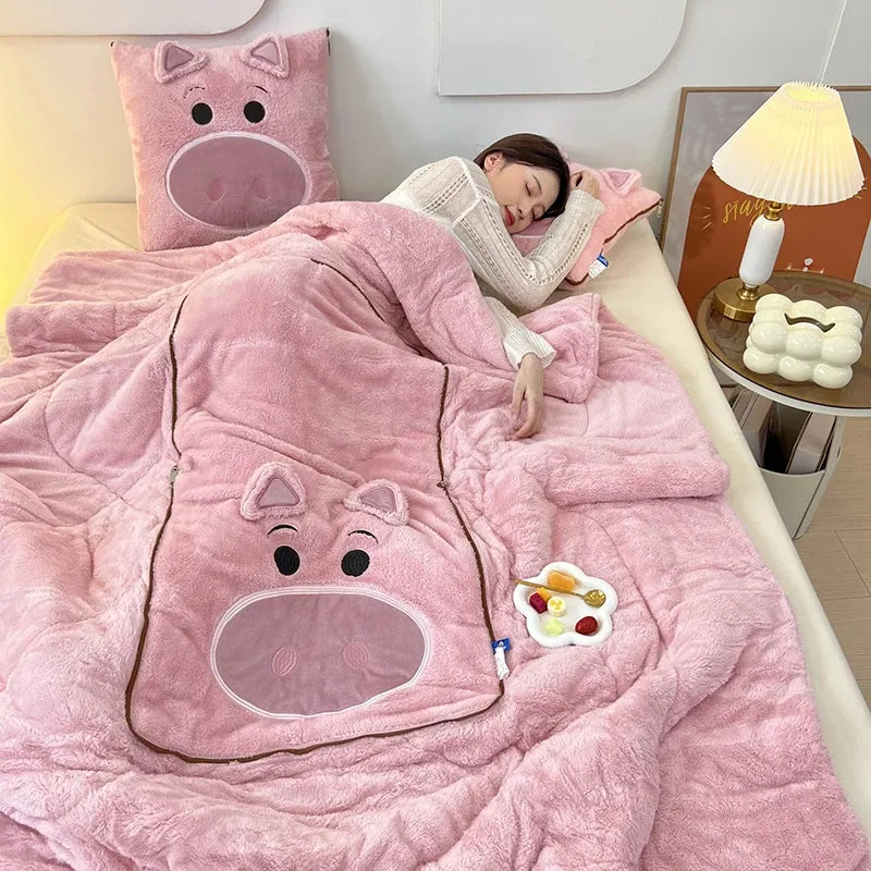 Kramgo Soft Blanket and Cushion Set - For Warmth and Coziness
