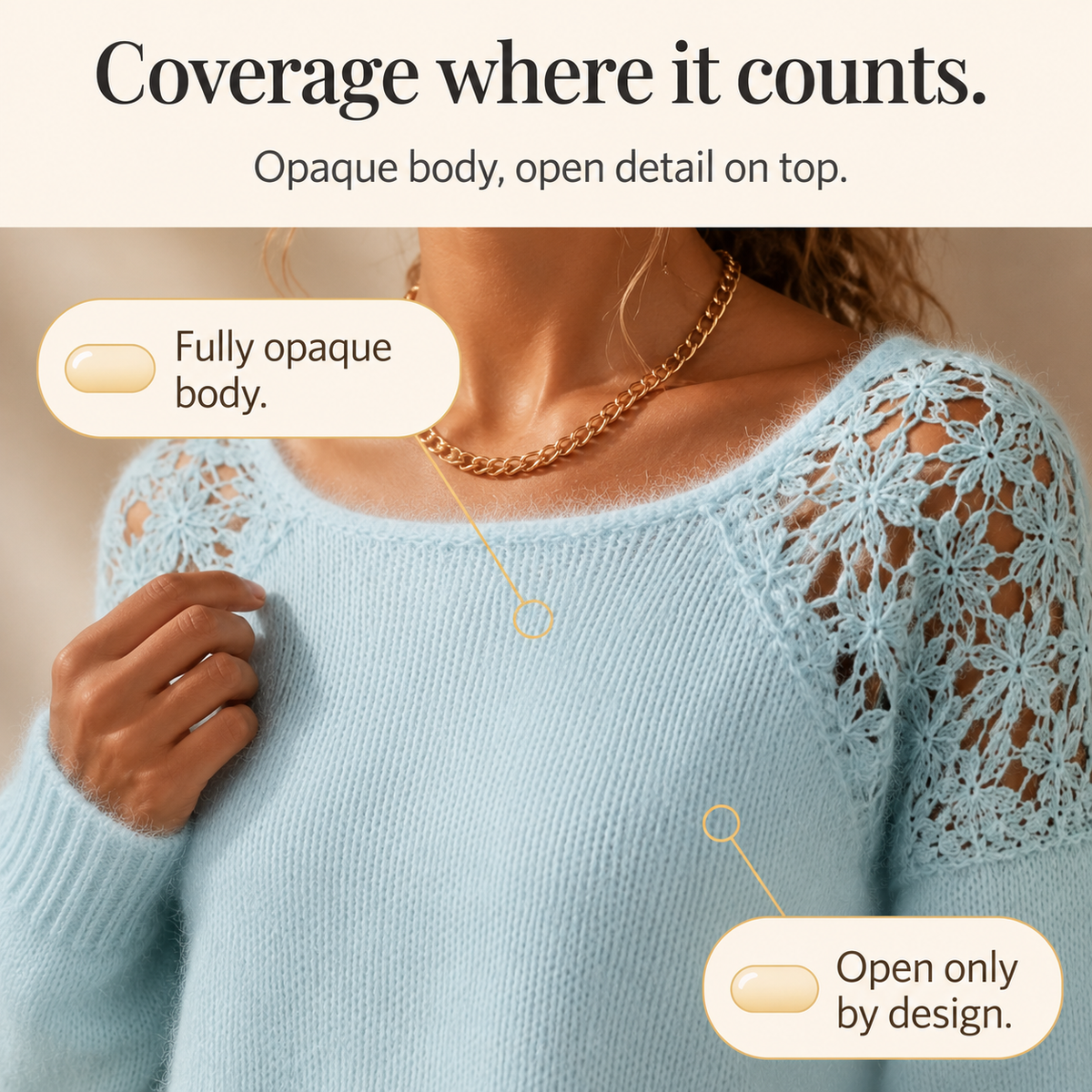 Lace-Knit Look Sweater