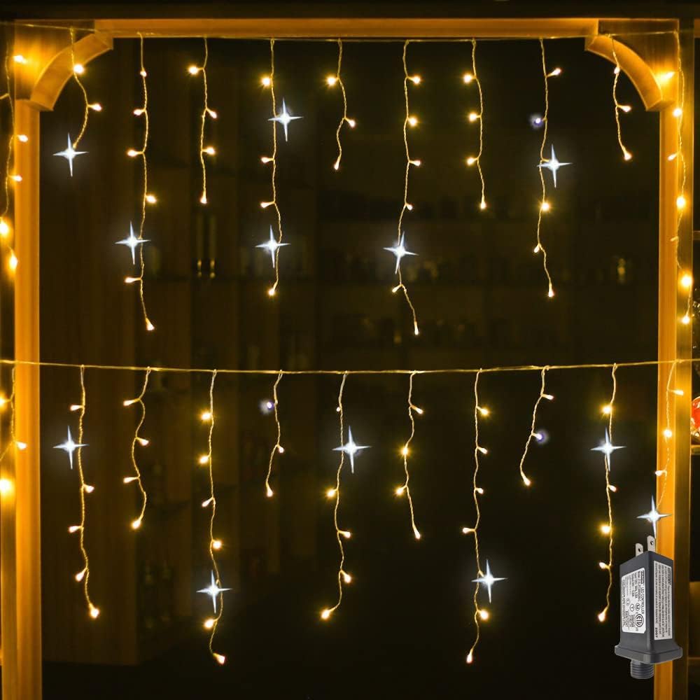 LumaWeave White LED Curtain Lights 4m x 0.6m Outdoor Decor