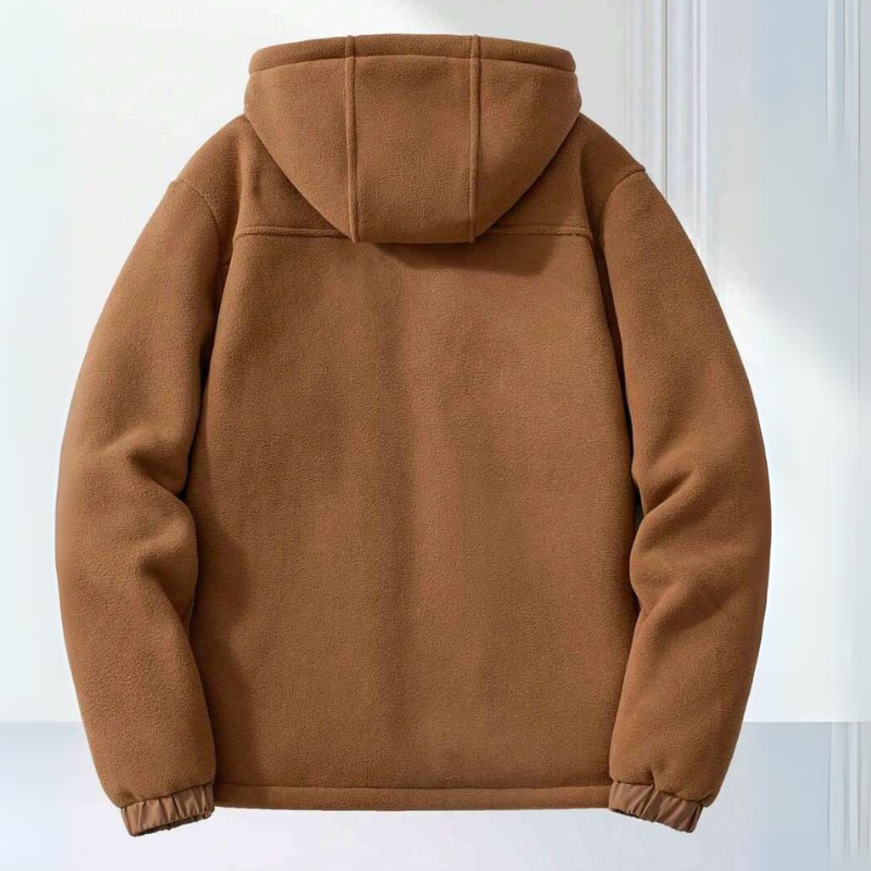 Veste d’hiver décontractée à capuche et fermeture éclair pour homme, avec poches