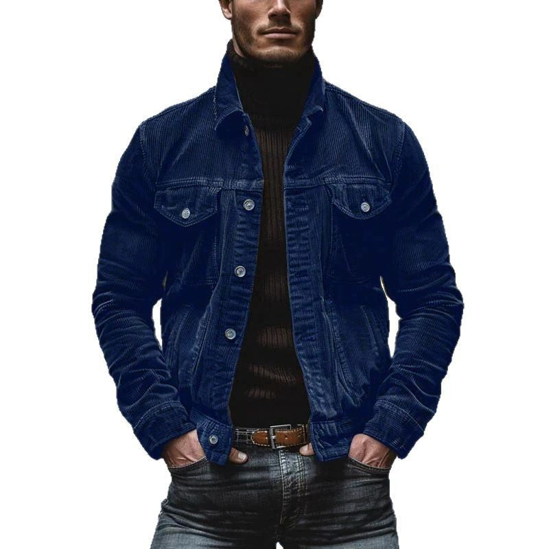 Men's Classic Fit Corduroy Jacket with Chest Pockets