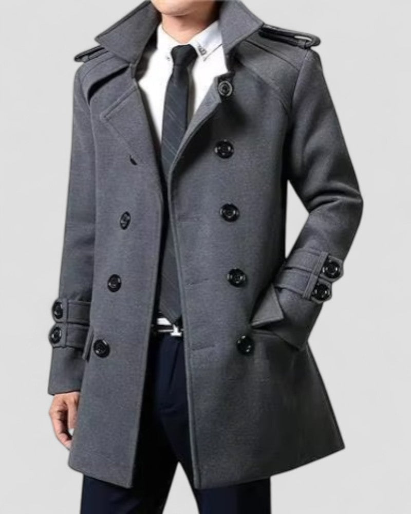 Men's Double-Breasted Trench Coat