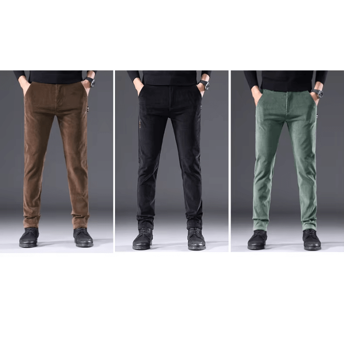 Men's Fleece-Lined Corduroy Winter Pants