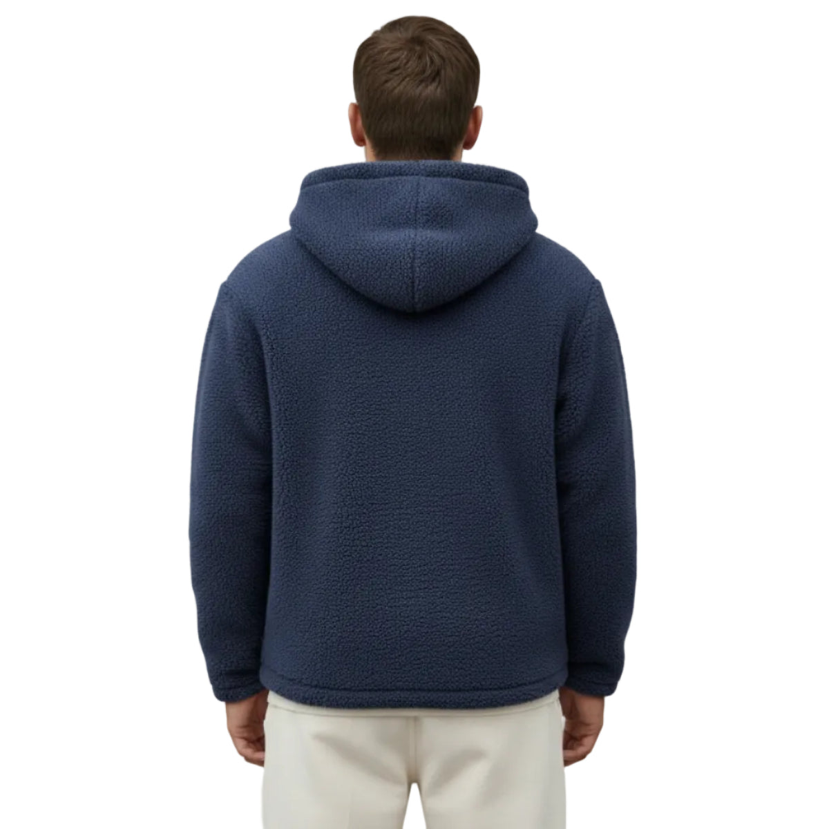 Men's Hooded Fleece Jacket | Front Zip & Side Pockets | Long-Sleeve Layer for Everyday Cold-Weather Wear
