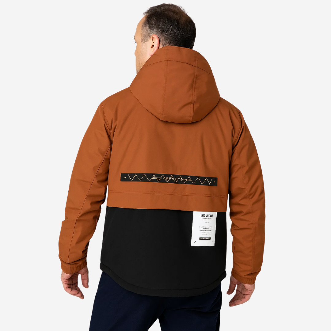Men's Lined Outdoor Jacket with Detachable Hood