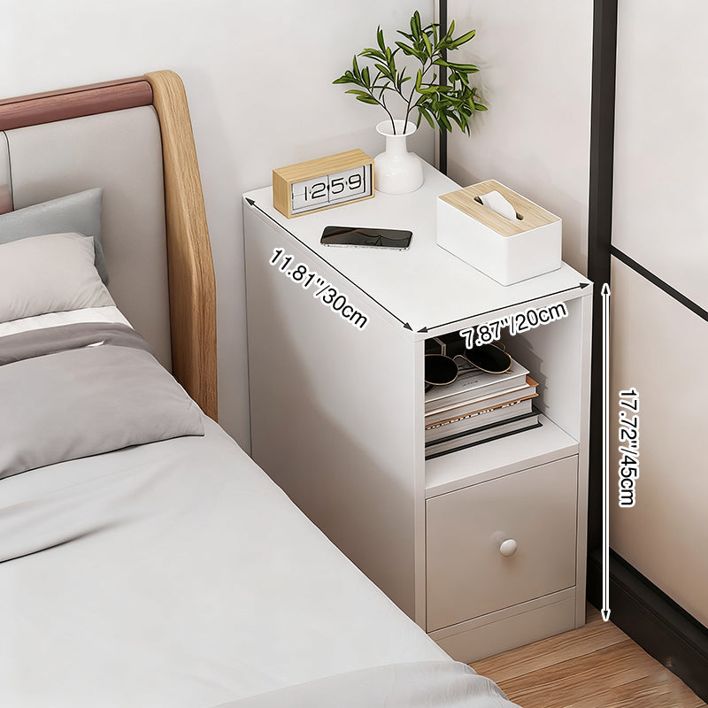 Table de chevet rectangulaire moderne et minimaliste en MDF, à 1 tiroir, pour chambre