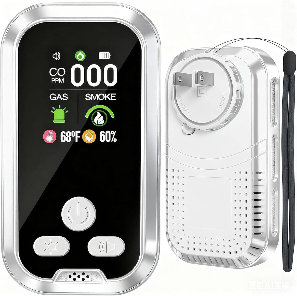 Multifunction Gas and Smoke Monitor with LCD Display and Temperature & Humidity Readings
