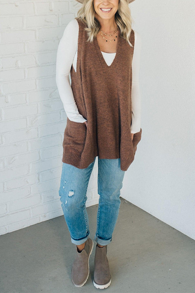 Gilet pull à poches