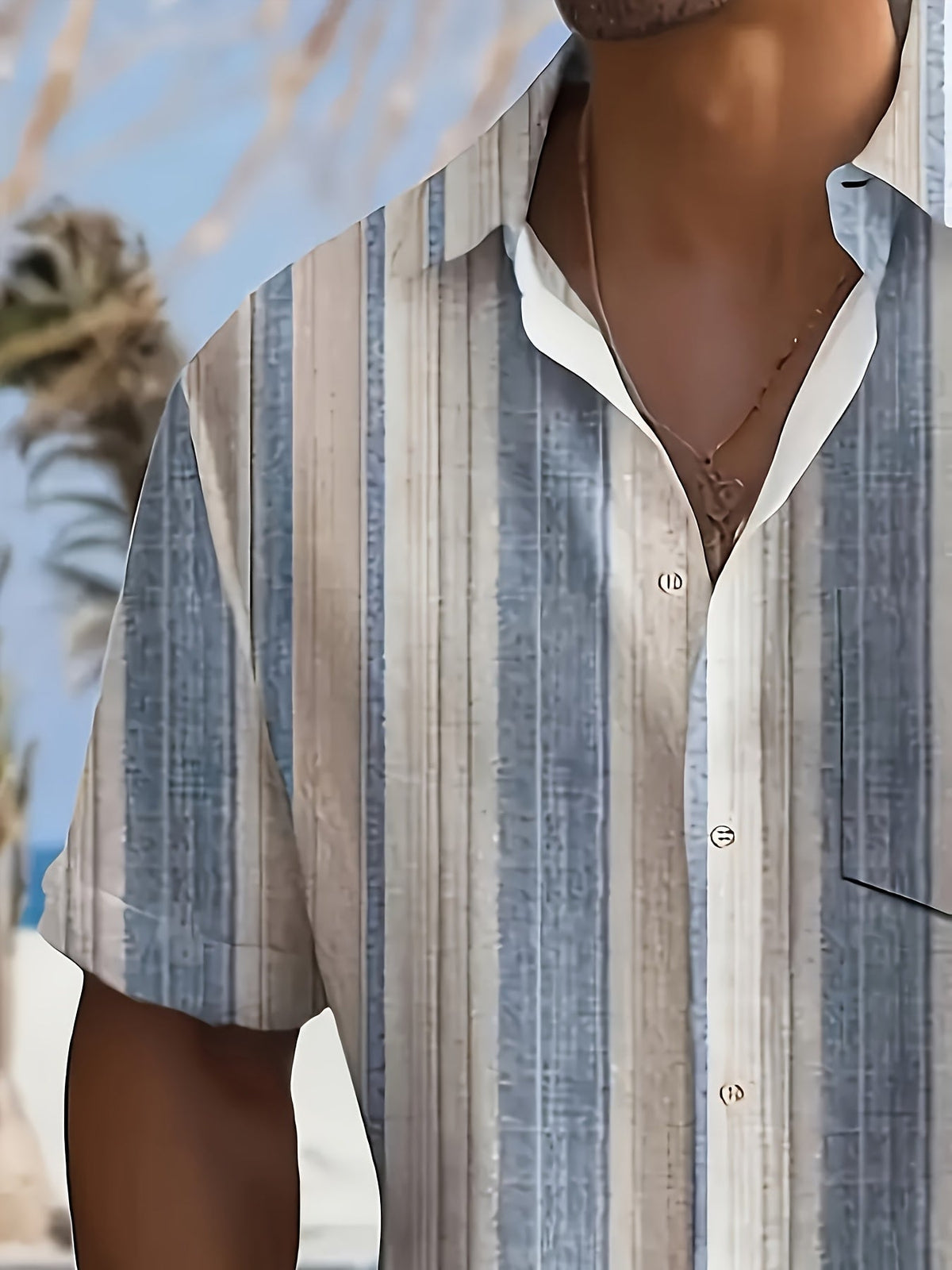 Relaxed Striped Short Sleeve Shirt