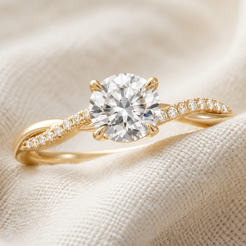 Bague d’éternité en diamants torsadés