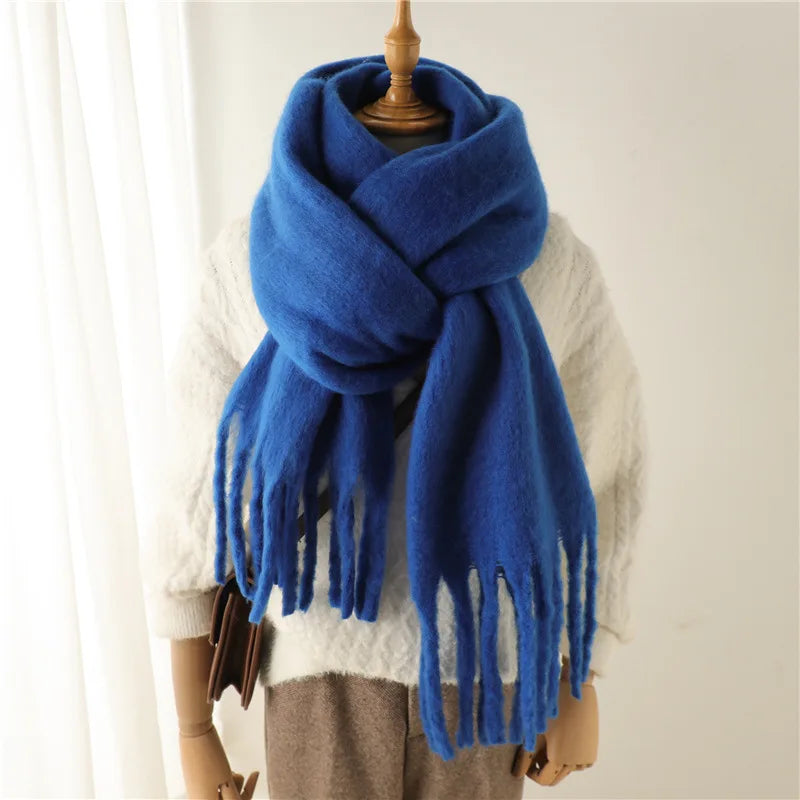 Écharpe d'hiver de luxe unisexe - Épaisse écharpe façon couverture à longues franges pour couples - Parfaite pour l'hiver