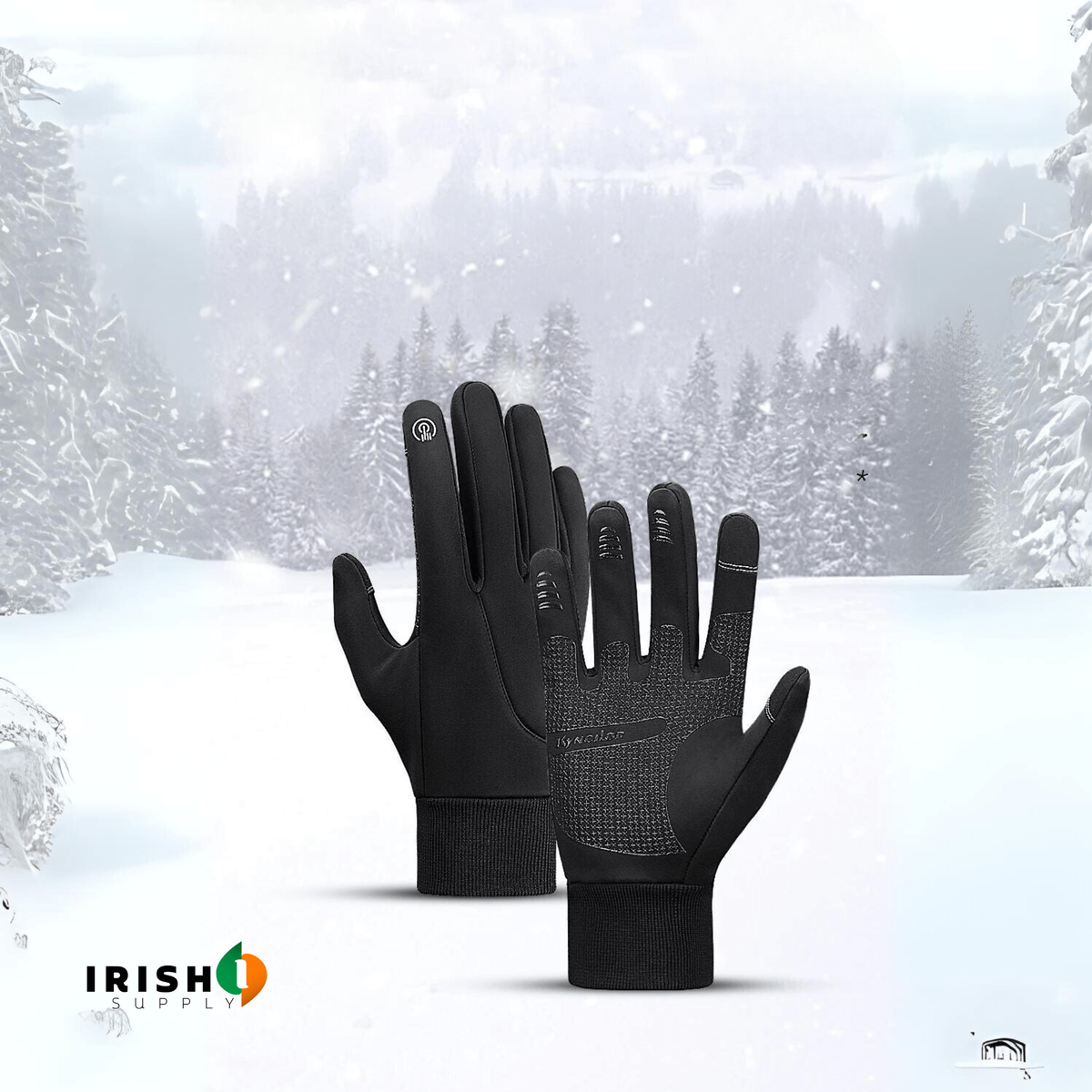 Gants thermiques d'hiver imperméables pour le cyclisme, avec doigts compatibles avec les écrans tactiles, paume antidérapante et poignets coupe-vent