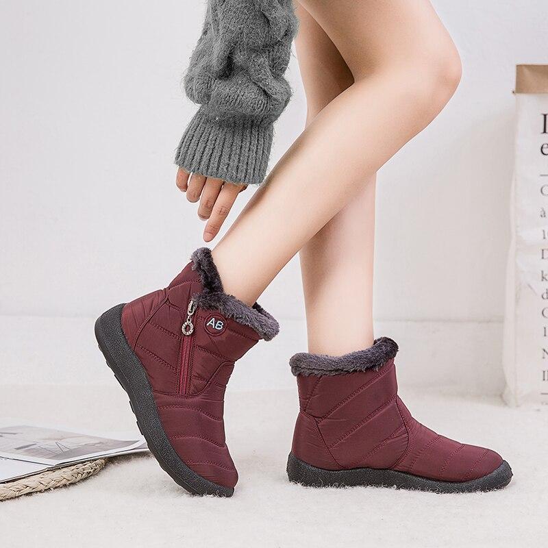 Bottines d'hiver avec doublure polaire et fermeture éclair