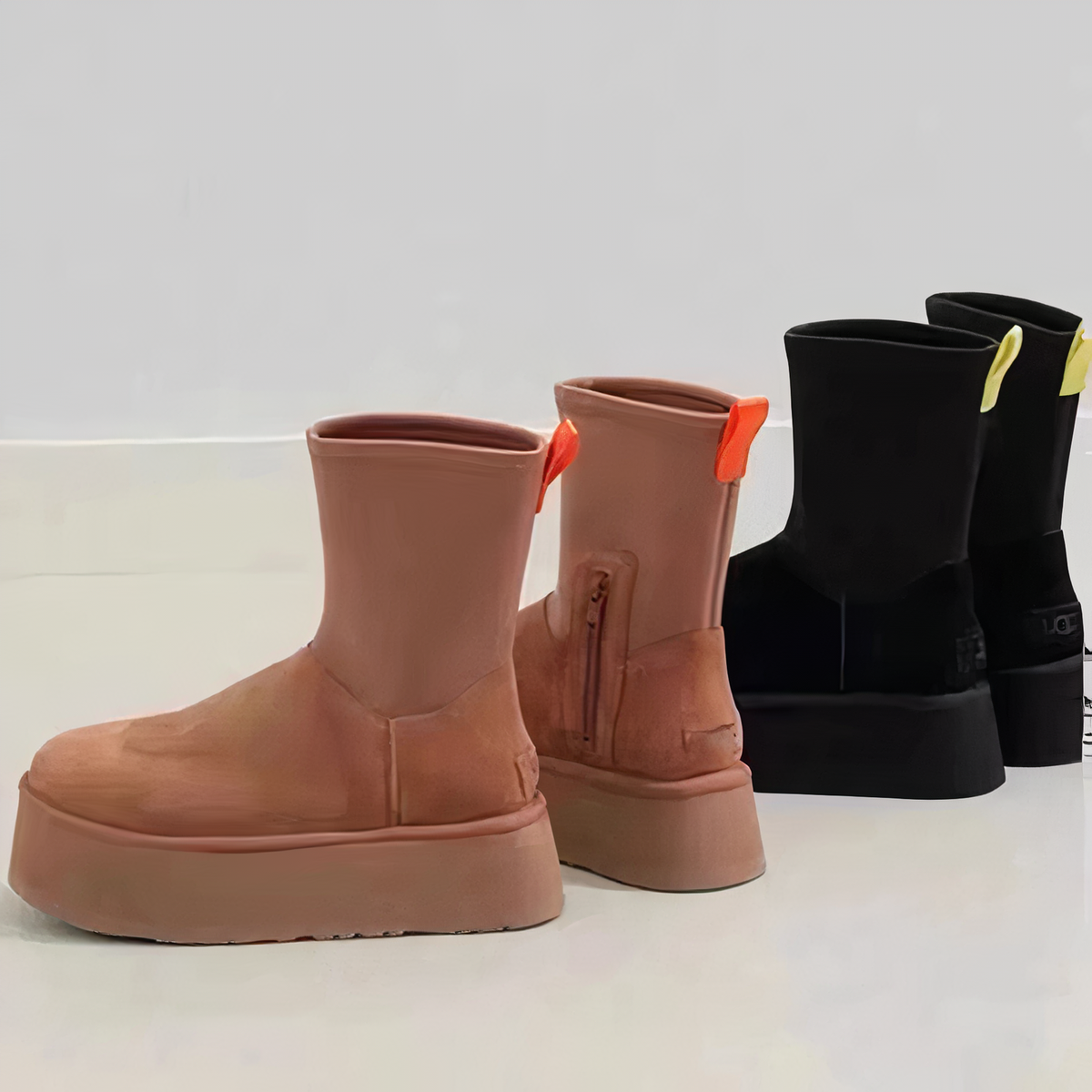Bottes pour femme à tige lisse et fermeture éclair latérale