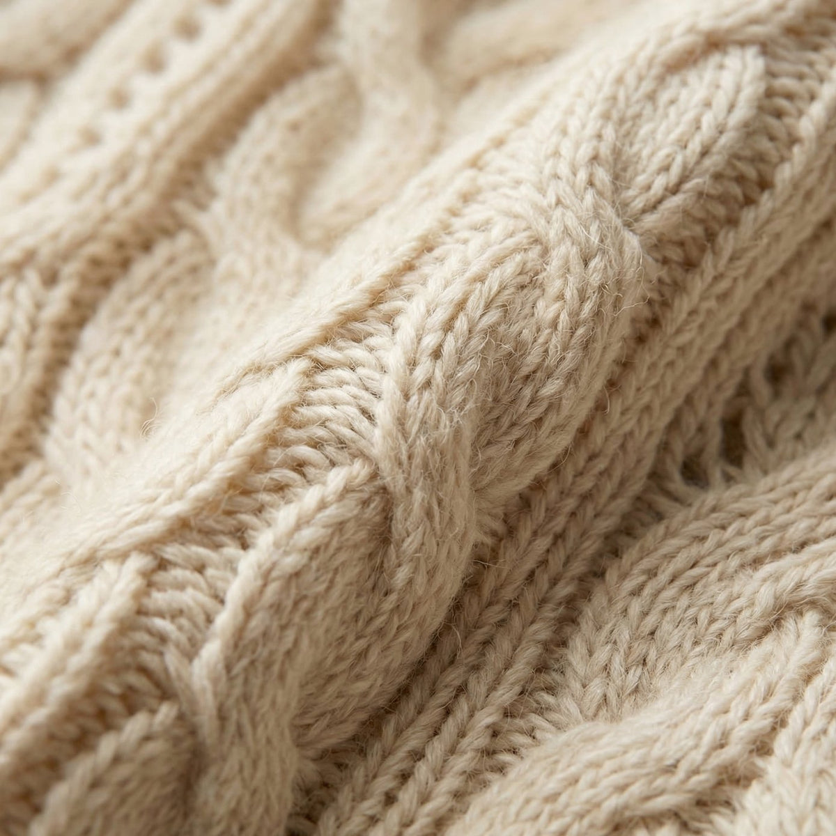 Women's Cable-Knit Turtleneck Wool Sweater