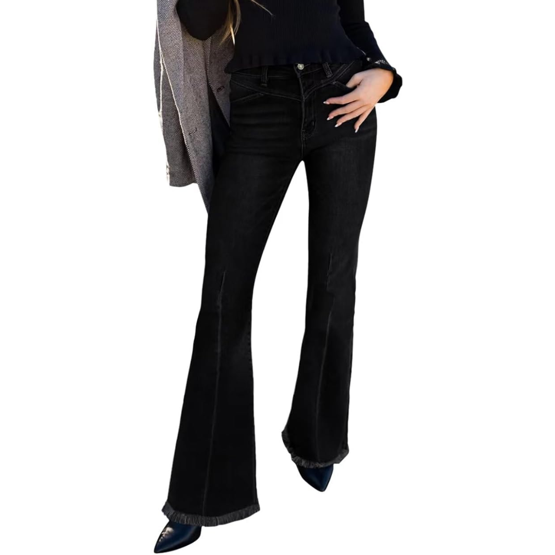 Jean évasé taille haute pour femme - Stella
