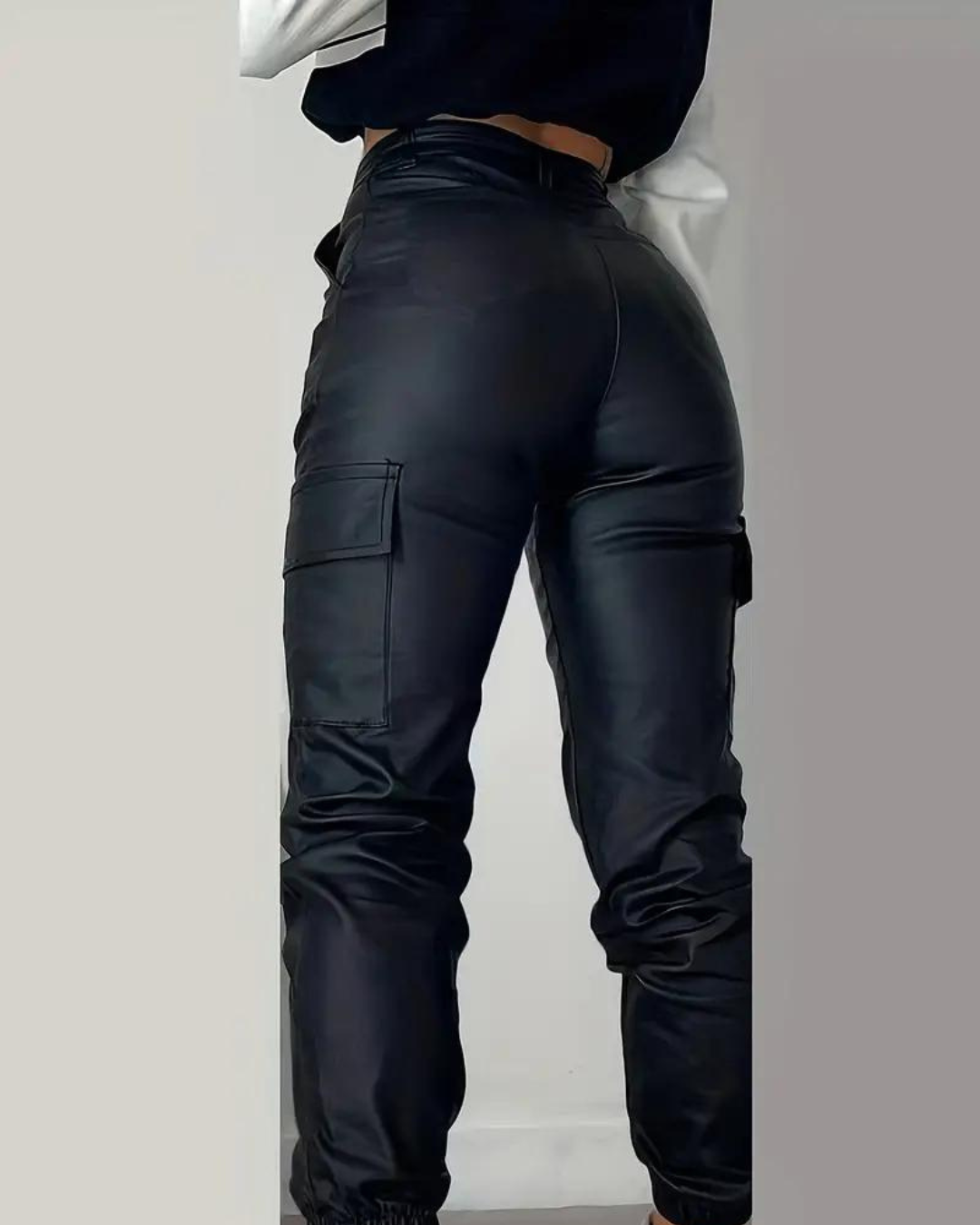 Women's Leather Cargo Pants