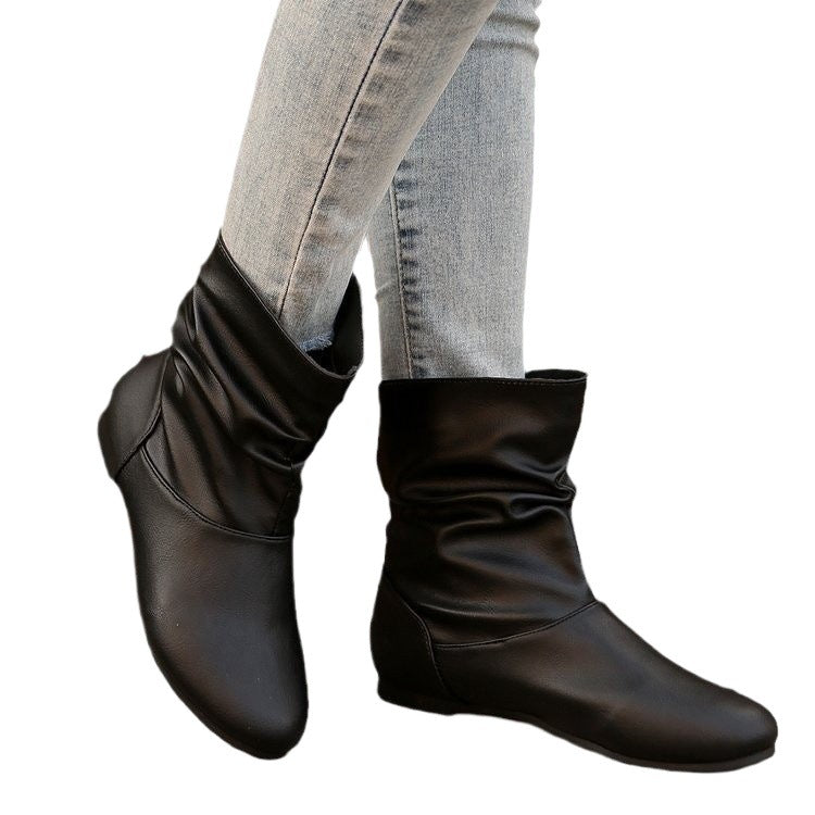 Bottines élégantes pour femme avec design froncé raffiné et tige douce