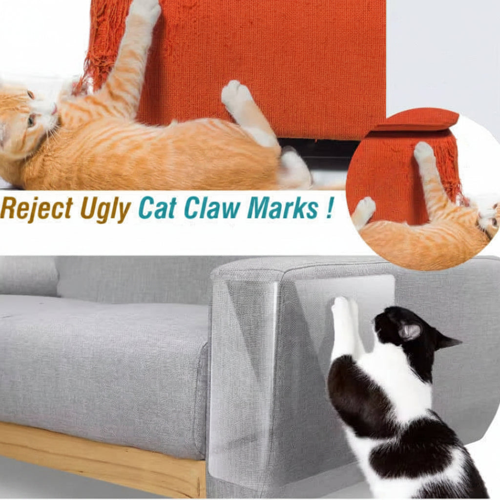 Lot de 10 protège-meubles transparents anti-griffures pour chats, pour canapés et portes, avec chevilles à visser