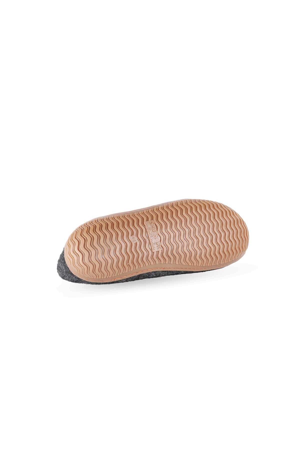 Chaussons 100 % pure laine avec semelle en caoutchouc - gris anthracite