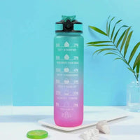 1 Liter Inspirational Time Marked Water Bottle