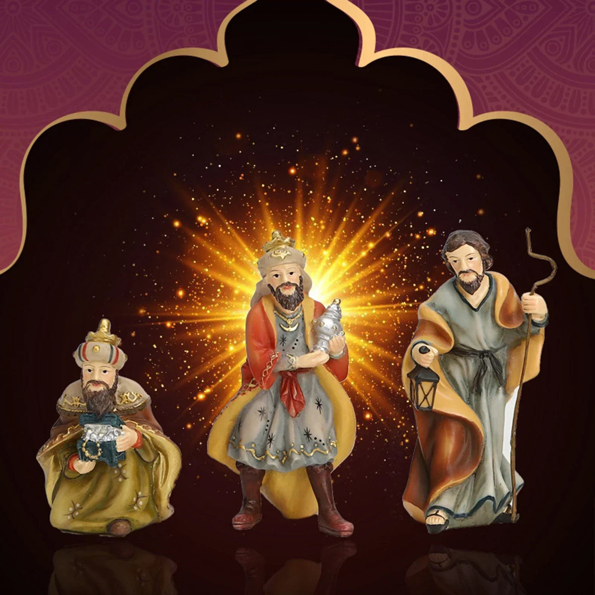11-Piece Resin Nativity Set - Indoor and Outdoor Christmas Manger Scene Figures