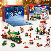 12-Door Christmas Building Block Advent Calendar, 14 Builds, 6-in-1, 8 Styles