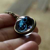 12 Zodiac Signs Protection Glass Pendant