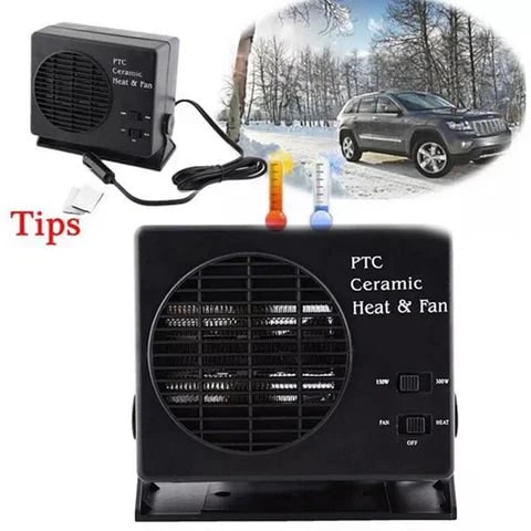 12V Portable Ceramic Car Fan Heater with Rapid Cabin Heating and Heat Modes