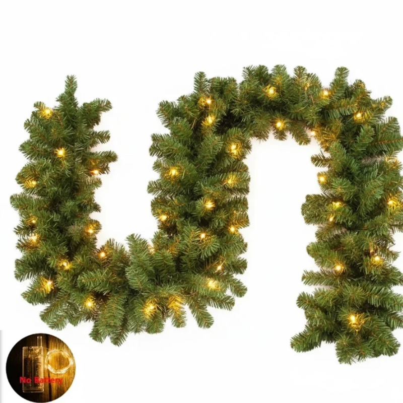 Guirlande de Noël décorative verte de 2.7m