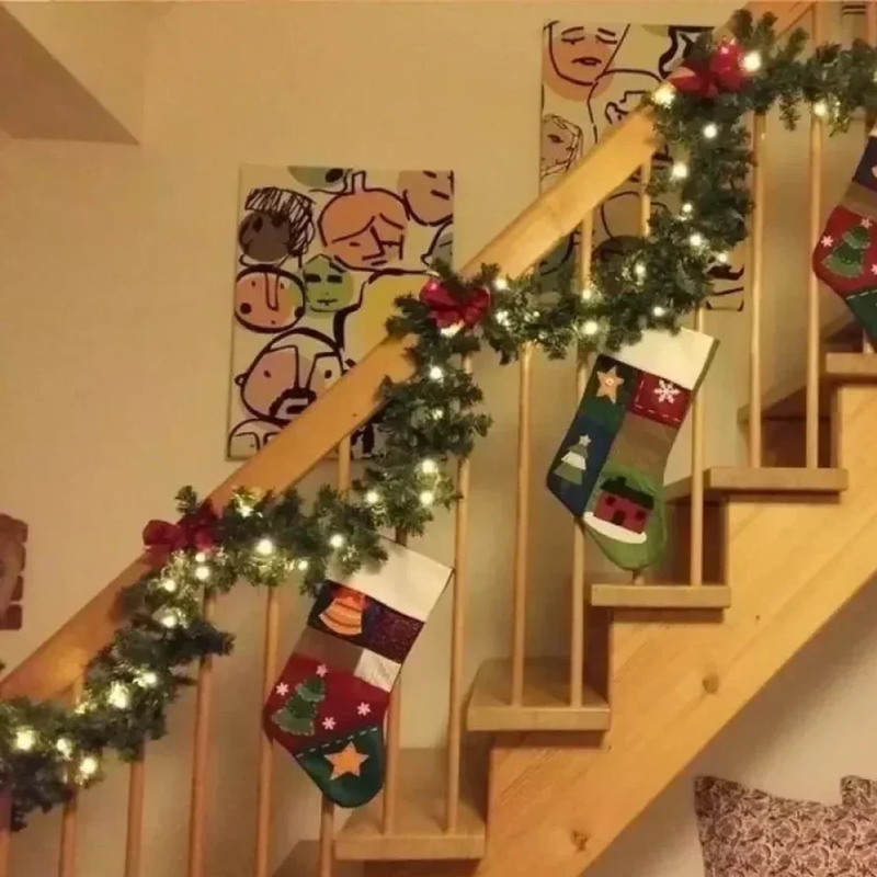 Guirlande de Noël décorative verte de 2.7m