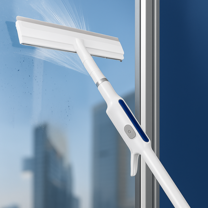 2-In-1 Spray Window Squeegee with Double Blade for Windows, Mirrors & Cars
