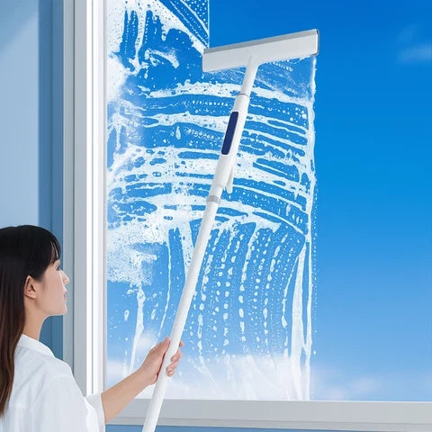2-In-1 Spray Window Squeegee with Double Blade for Windows, Mirrors & Cars