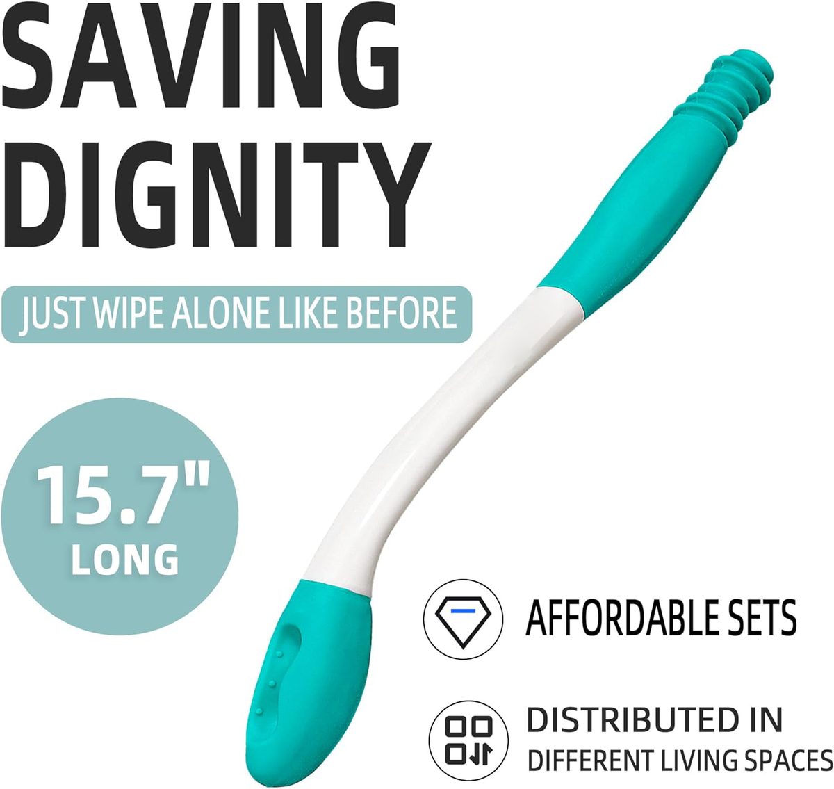 2-Pack Long-Reach Toilet Aid for Personal Hygiene & Independence